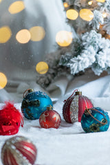 D3' Christmas Ball Ornaments, Glass Decorative Hanging Ball Christmas Tree Ornam