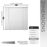 Cordless 1' Light Filtering Vinyl Mini Blinds, White, 34' x 60'