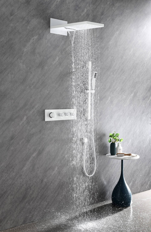 Wall Mounted Waterfall Shower System with Hand Shower