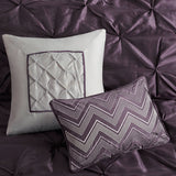 7-Piece Comforter Set - Pleated Tufted Polyester - Queen