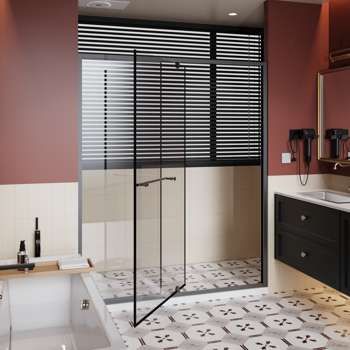 56-60.in W x 72.in H Pivot Shower Door