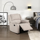 Modern Reclining Chair Textured Fabric Pillowtop Arms Wood