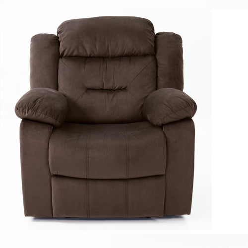 Modern Chocolate Velvet Manual Recliner Padded Seat