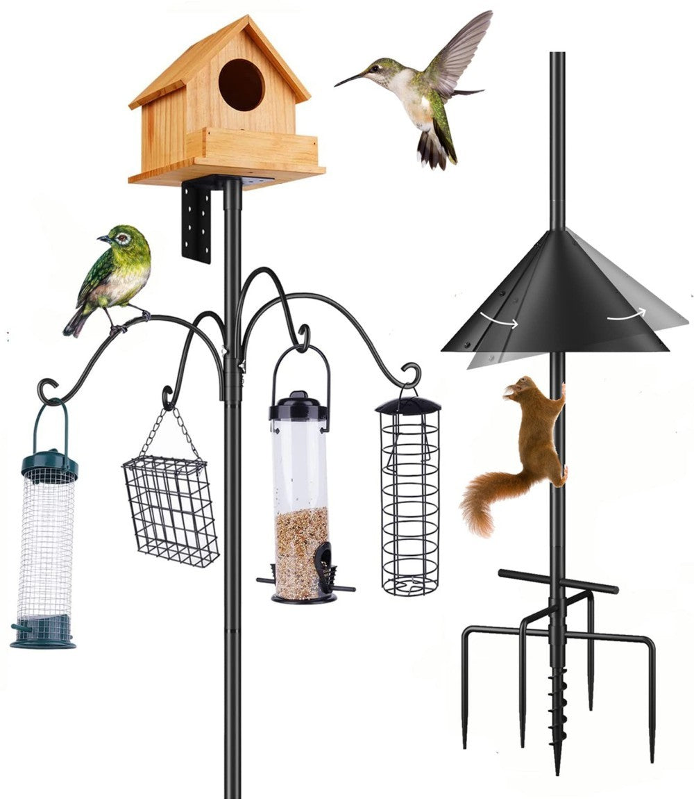 Garden Bird House Pole Mount