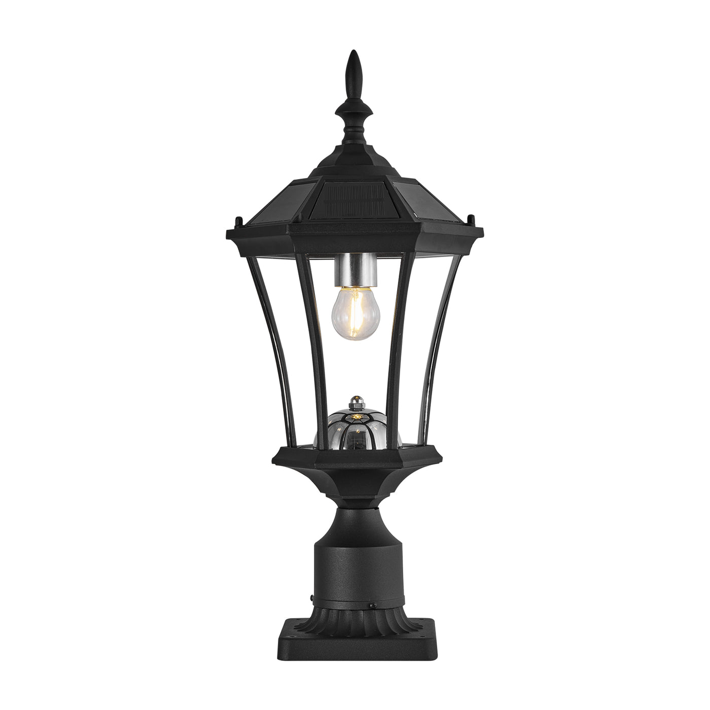 Solar Post Light Outdoor Dusk to Dawn Waterproof Pier Mount