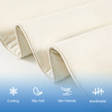 Cooling Comforter 90x90", Nylon-Spandex Wave Quilted, Ivory