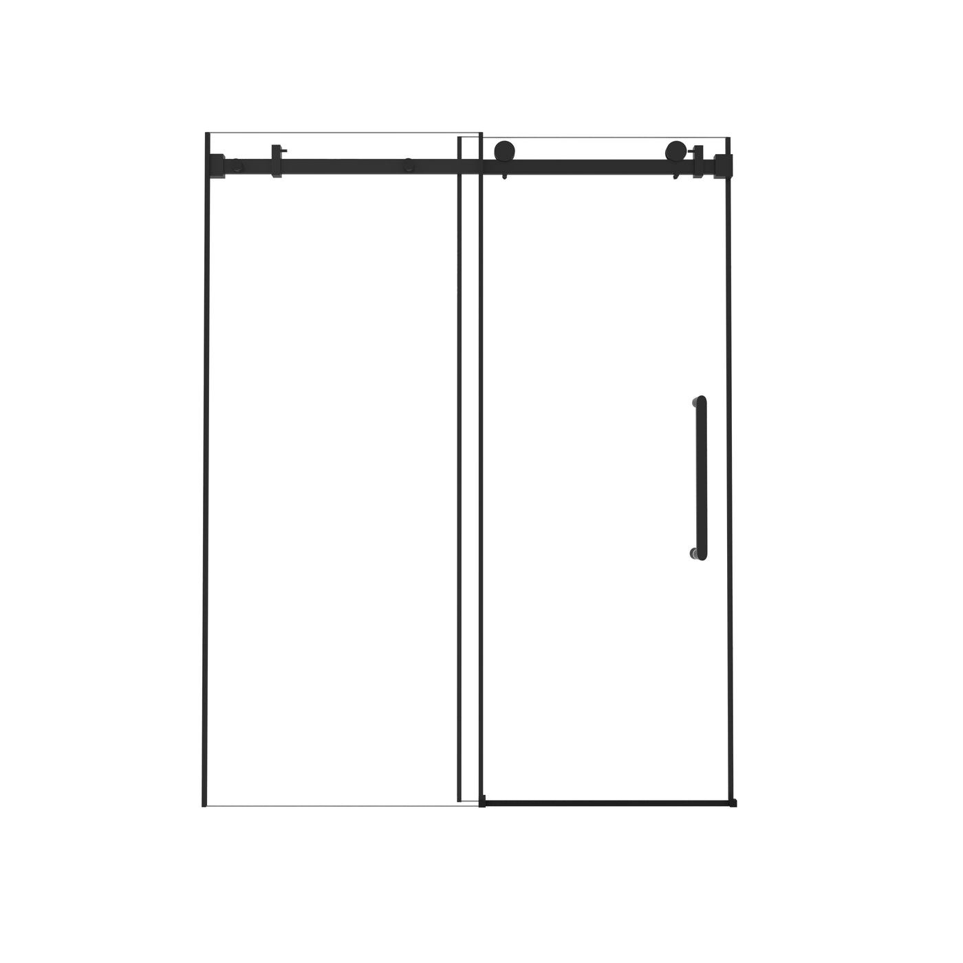 Frameless Single Sliding Shower Door 48" W x 76" H Tempered Glass