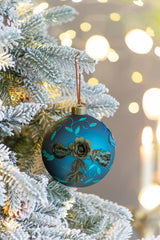 4.7" Glass Christmas Ball Ornaments Set of 4 Holiday Decorations