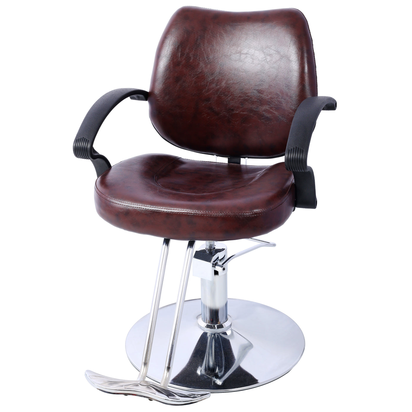 Heavy Duty Hydraulic Barber Chair with Shampoo Cape Brown