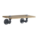 Wall Rack - Pipe Style - Metal & MDF - Oak & Black - 18"W Shelf