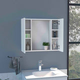 Medicine Cabinet - Double Door with Mirror - White - 20.1"W x 22.8"H
