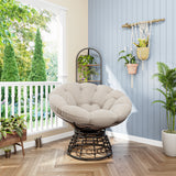 Metal Outdoor Chair Swivel Beige