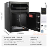 2.5 Cub Depository Safe, Deposit Safe with Drop Slot, Electronic Code Lock