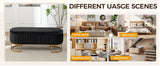 Storage Bench Bedroom Bench, Velvet Oval Upholstered End of Bed Bench