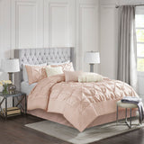 Comforter Set - Pleated Tufted - 100% Polyester - Full 7-Piece