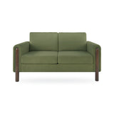 Mid-Century Modern Loveseat 2-Seater Sofa Teddy Fabric