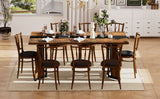Rectangular Engineered Wood Dining Table Black/Rustic Brown 71"