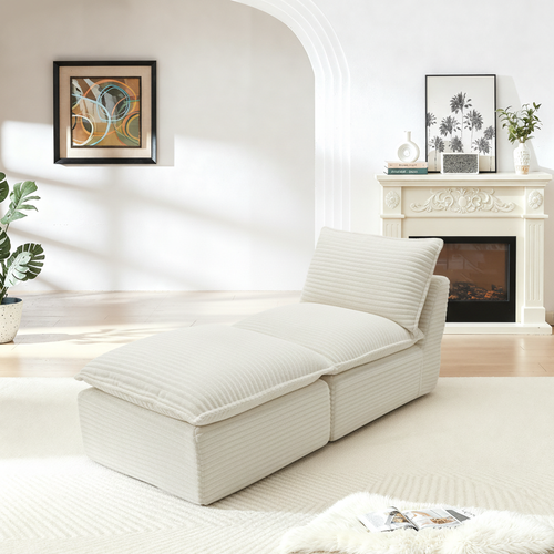Modern Corduroy Cloud Sectional Sofa Modular Couch