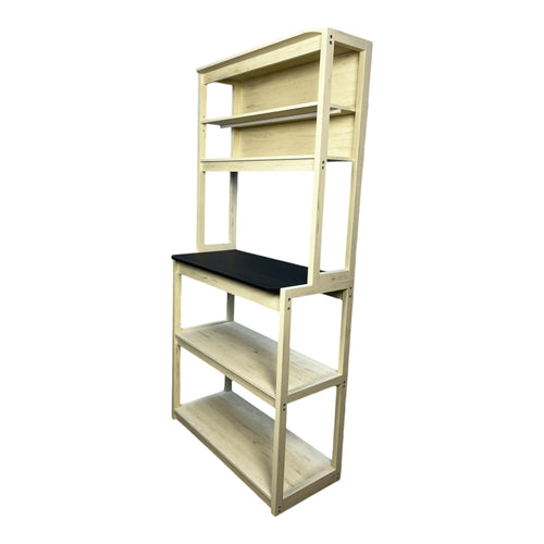 31.5" White and Black color 5-Tier Bakers Rack for Kitchen with Storage