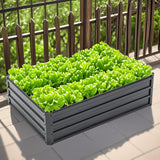 4x3x1 ft Galvanized Metal Raised Garden Bed Planter Box