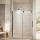 Frameless Single Sliding Shower Door 56-60"W Stainless Steel
