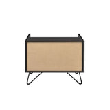 Accent Table - Industrial - Oak & Black - Drawer & Open Storage