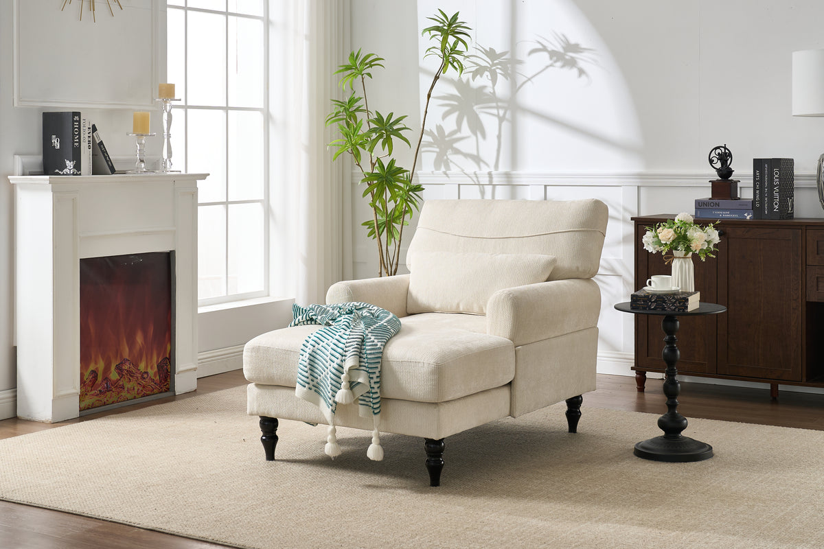 Indoor Chaise Lounge Wood White