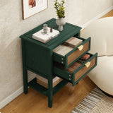 2 Drawer Side table, Naturel Rattan, End table, Suitable for bedroom