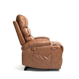 Power Lift Faux Leather Lift Recliner with Massage Brown