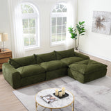 Chenille Sectional Sofa Green
