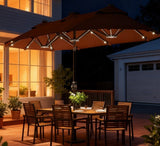 Patio Umbrella Double Sided Solar LED 118" Tilt