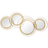 Modern Gold Metal Wall Art Mirror Sculptures for Home Decor