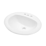 20.3 Inch Drop In Bathroom Sink White Porcelain 20.3x18 inch Ceramic Vitreous Ab