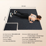 0.56 Inch Thick Gym Floor Mats, 12 Tiles Rubber Top with EVA Foam