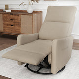 Velvet Recliner Swivel Power Brown