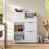 Freestanding Office File Cabinet with Built-in Tabletop Charging Station, Large