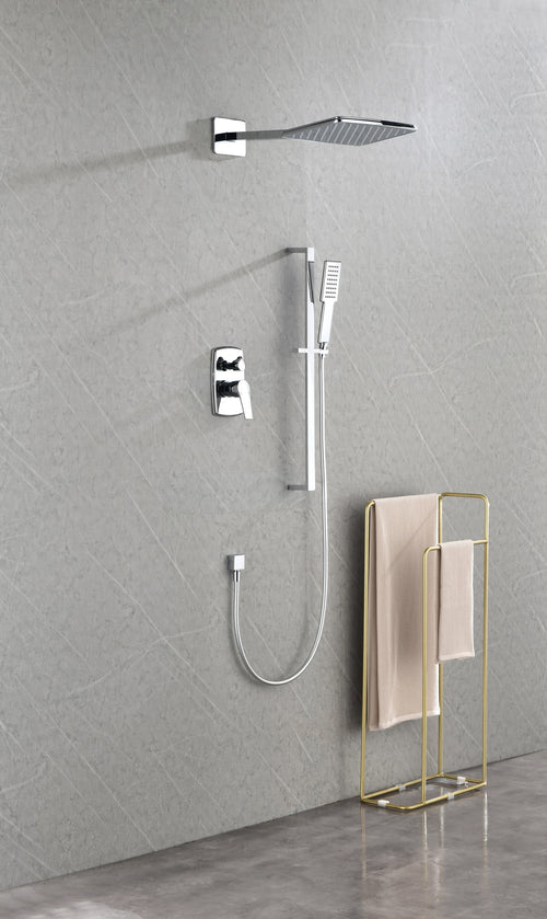 Wall Mounted Waterfall Rain Shower System with 3 Body Sprays
