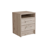 Nightstand - Two Drawers - Light Gray - 19.9" H x 15.7" W