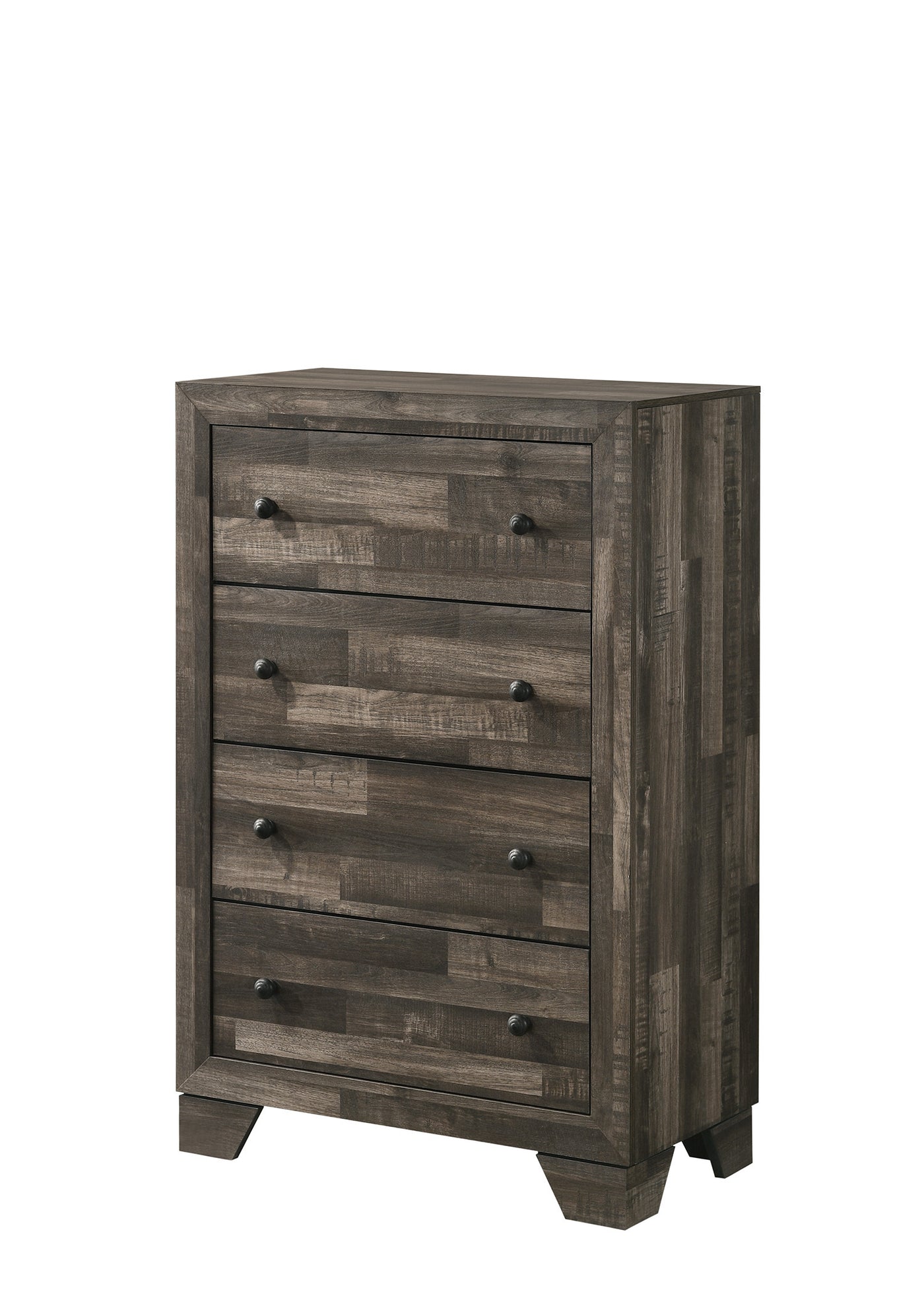 Rustic Four Drawer Tall Chest Dresser Brown Gray Wooden