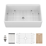 33" White Farmhouse Kitchen Sink Workstation