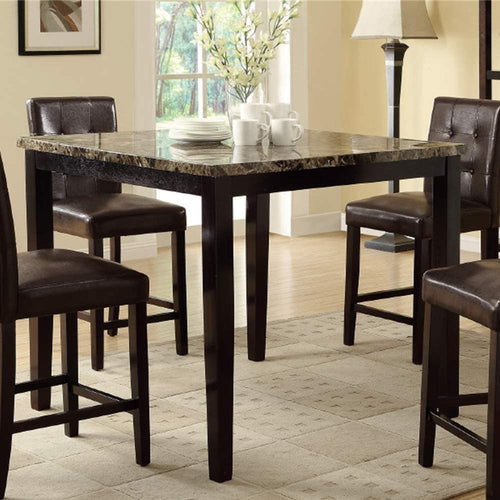 Faux Marble Top Birch Veneer MDF Dining Table