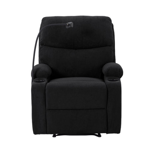 Adjustable Manual Recliner Chair w/ Phone Holder Cup Holders