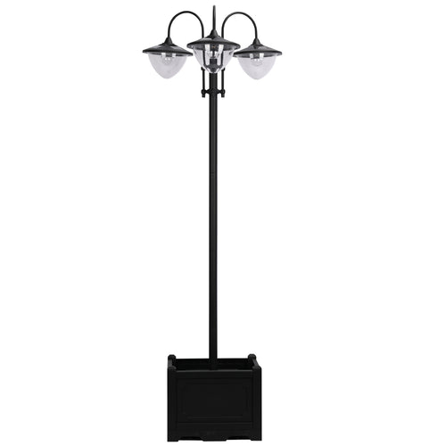 Outsunny 74.5" Solar LED Street Light Post with Planter