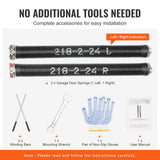 Garage Door Torsion Springs, Pair of 0.218 x 2 x 24inch