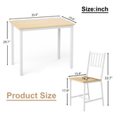 Metal Bar Table Set White/Natural