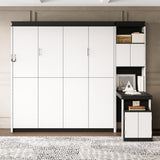 Queen Solid Wood Murphy Bed White