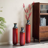 Modern White Metal Droplet Vase Set 3-Piece Home Decor