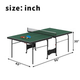 8 FT Foldable Portable Ping Pong Table with Quick-Clamp Net & Post Set, Indoor &