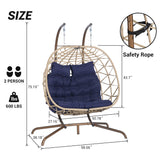 Wicker Outdoor Chair Dark Blue