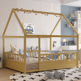 Full Pine Platform Bed Natural